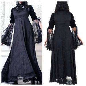 Killstar Countess Lace Maxi Gown Dress Black